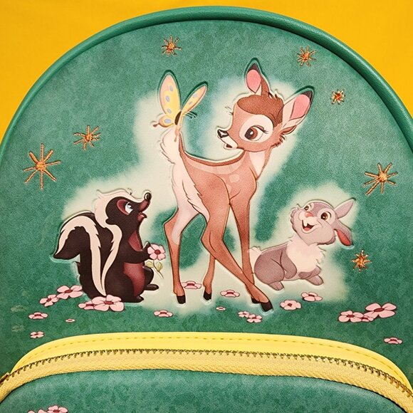 Loungefly Walt Disney Archives Bambi Tumper and Flower Green Mini Backpack NEW main image 12